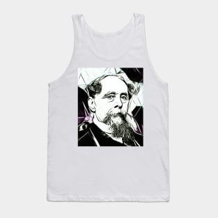 Charles Dickens Black and White Portrait | charlles dickens artwork 4 Tank Top